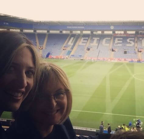 Rosanna Ranieri with her daughter Claudia in the stadium to cheer her husband Claudio Ranieri and his team.